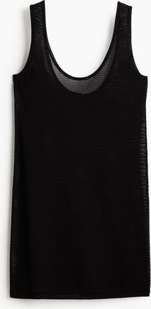 H&M Mini-Strandkleid in Ajourstrick - Schwarz