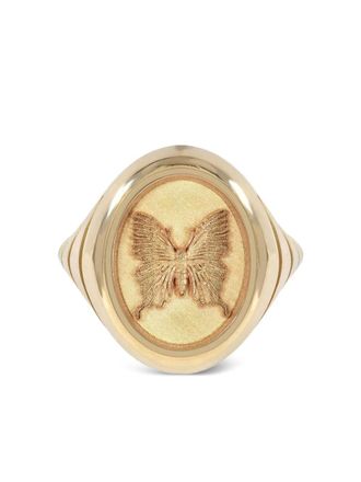 Retrouvai 14K yellow gold Grandfather signet ring - women - 14kt Yellow Gold - 5