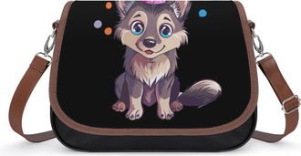Generic Birthday Wolf Crossbody Bags for Women Shoulder Messenger Bag Purse Handbags