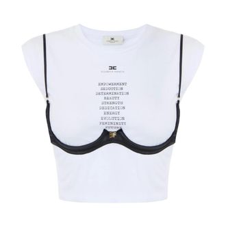 Elisabetta Franchi Dames, Tops, Wit, Maat: S Jersey