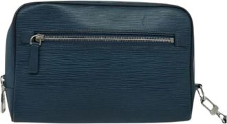 Louis Vuitton Pre-owned Neo Hoche Clutch - Dames - Vintage Clutch - Blauw - ONE Size - Leer - Vintage
