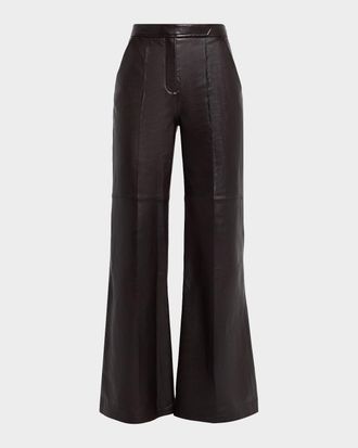 Dorothee Schumacher Sleek Statement Flare-Leg Leather Pants