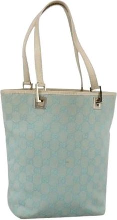 Gucci Pre-owned Tote Bags, female, Blue, Size: ONE SIZE Pre-owned Vintage GG Canvas Tote