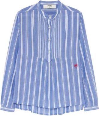 Five Jeans Blouse B&eacute;n&eacute;dicte - Dames - Blouses - Blauw - L - Katoen - Overhemden
