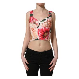 Dolce & Gabbana Cropped Bustier Tank - female - Dolce & Gabbana - Sleeveless Tops - Multicolor - 3XS - Tops