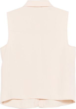 Emporio Armani Sleeveless Button-Front Blouse - Beige