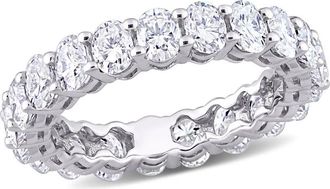 Amour 4 CT DEW Created Moissanite Eternity Ring In 14K White Gold