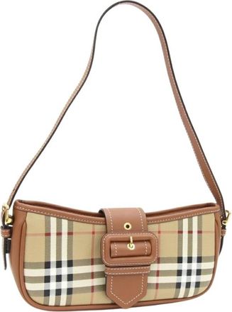 Burberry Pre-owned Shoulder Bags, female, Beige, Size: ONE SIZE Pre-owned Horseferry Check Shoulder Bag