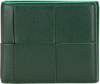 Bottega Veneta Emerald Green Leather Wallet (Bi-Fold) (Pre-Owned)