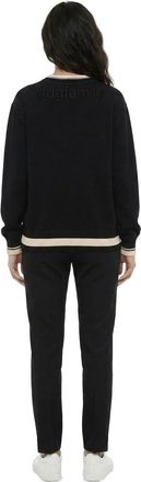 Dolce & Gabbana Logo-Embroidered Cotton Blend Sweatshirt - Black