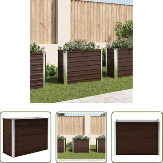 vidaXL Letto rialzato - Letto Rialzato Giardino Marrone 100x40x77 cm in Acciaio Zincato