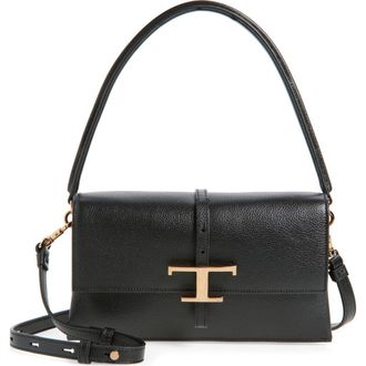 Tod's Mini T Timeless Leather Shoulder Bag in Nero at Nordstrom