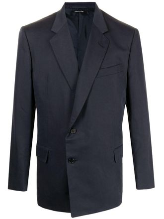Dunhill single-breasted blazer - men - Cotton - 50 - Blue