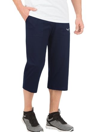 Trigema Jerseyhose TRIGEMA TRIGEMA 3/4 Freizeithose, Herren, Gr. XXL, US-Gr&ouml;ssen, blau (navy), 100% Baumwolle, Basic, Hosen Jerseyhose