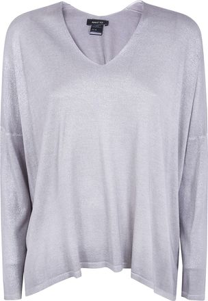 Avant Toi Laminated Hand Painted Oversize V Neck Pullover