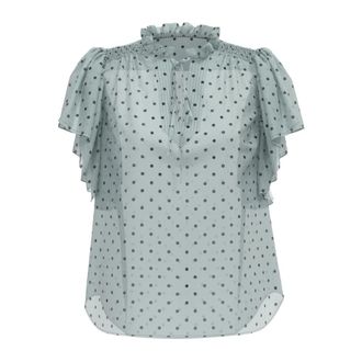 Co'Couture Frill Top Blouse Pale Blue - female - CoCouture - Blouses - Blue - S - Blouses & Shirts