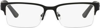 A|X Armani Exchange 53mm Semirimless Rectangular Optical Glasses in Black at Nordstrom