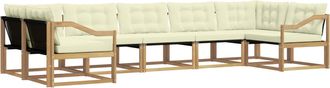 vidaXL Conjunto De Sof&aacute;s De Exterior 7 Uds. Blanco Y Crema Vidaxl