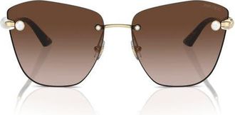Jimmy Choo London 59mm Gradient Butterfly Sunglasses in Pale Gold /Gradient Brown at Nordstrom