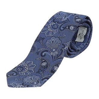 Etro Etro, Ties, male, Blue, Size: ONE SIZE Silk Jacquard Tie With Floral Motif