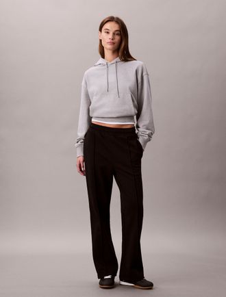 Calvin Klein Jeans Sweathose CALVIN KLEIN JEANS, Damen, Gr. XL (44), N-Gr, schwarz, Sweatware, Obermaterial: 86% Baumwolle, 14% Polyester, unifarben, gerade lang, Hosen 