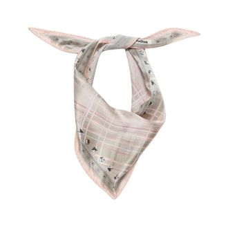 Acne Studios Volta Triangle Check Scarf - Dames - Zijden sjaals - Roze - ONE Size - Satijn - Accessoires