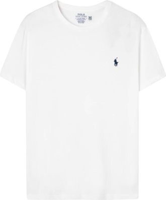 Polo Ralph Lauren T-Shirts, male, White, Size: XL White Embroidered Logo Shirts