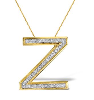 The Diamond Store Diamond 0.15ct 9K Gold Initial Pendant - RTC-G3926