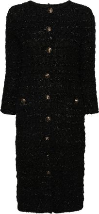 Balenciaga tweed button-up dress - women - Wool/Polyamide/Polyester/Viscose/Cotton/Elastane/Polyamide/Alpaca Wool - M - Black