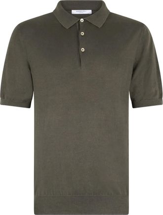 Boglioli Polo in cotone con ricamo logo - Marrone