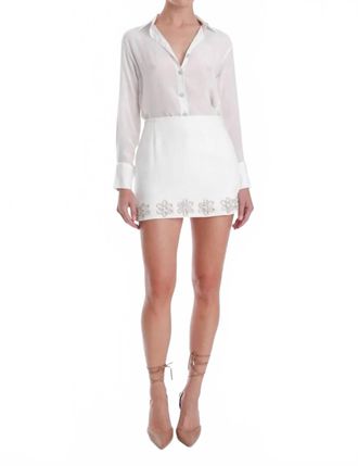 Karina Grimaldi Kairos Embroidered Mini Skirt In White