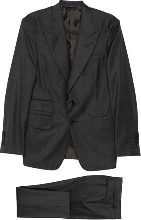 Tom Ford Sharkskin Shelton wool suit - men - Wool - 54 - Grey