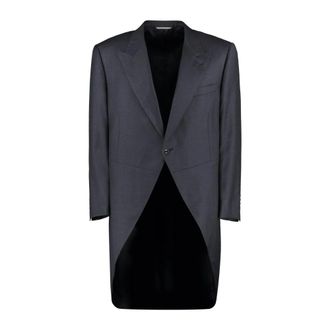 Canali Tailcoat met afgeronde reverskraag - Heren - Mantels - Grijs - Maat: 4XL Wol