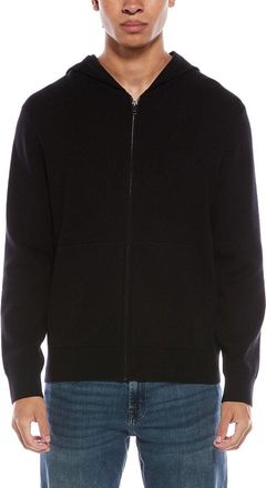 Vince Black Modern Full Zip Wool-Blend Hoodie
