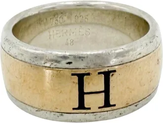 Herm&egrave;s Yellow Gold (18K) Silver 925 Band Ring (Pre-Owned)
