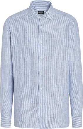Ermenegildo Zegna Oasi striped linen shirt - men - Linen/Flax - S - White