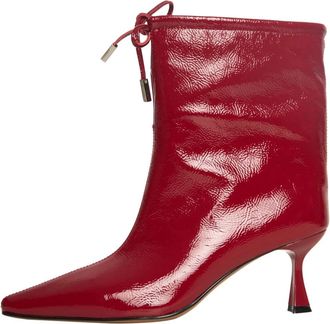 Cesare Gaspari Schoenen, Dames, Rood, 40 EU, Leer, Puntige Teen Kitten Enkellaarsjes