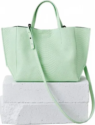 Ampersand As Apostrophe Womens Leather Half Tote Bag In Mint Python