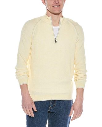 Raffi English Rib 1/4-Zip Mock Neck Sweater