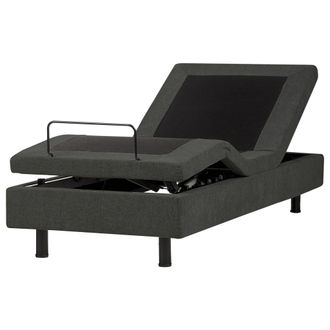 Beliani Cama Articulada El&eacute;ctrica Moderna Mando A Distancia Ajustable Sin Cabecero Poli&eacute;ster Gris Oscuro 80 X 200 Cm Duke Ii