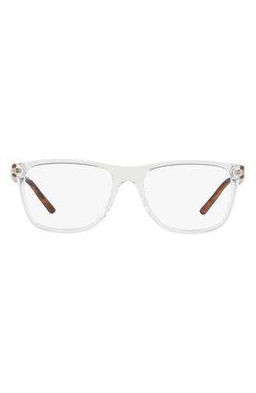 A|X Armani Exchange 54mm Rectangular Optical Glasses in Crystal at Nordstrom