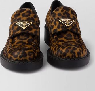 Prada calf hair leopard print 50mm loafers