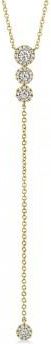 Allurez Graduated Diamond Halo Style Lariat Necklace 14k Yellow Gold (0.29ct)
