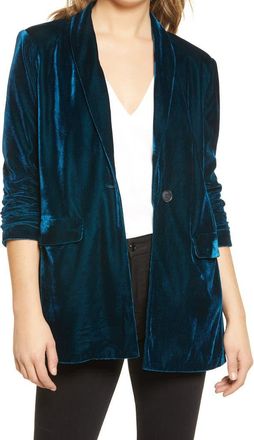 endless rose Velvet Blazer in Cerulean at Nordstrom, Size Small