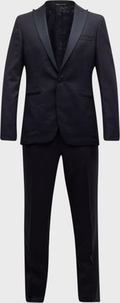 Paul Stuart Mens Wool Peak-Lapel Tuxedo