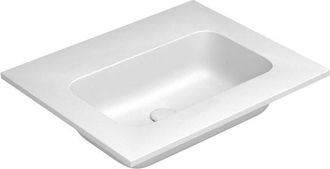 NEMO Stock by Falper Fin meubelwastafel met 1 wastafel ceramilux met afvoergat zonder overloop zonder kraangat L605 x W505 x H143 mm mat wit