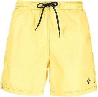 Drumohr embroidered-logo swim shorts - men - Polyester - XXXXL - Yellow