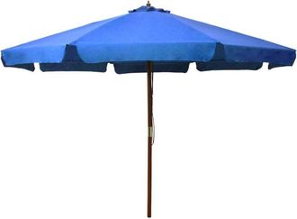 vidaXL Sombrilla de jardín con palo de madera azul celeste 330 cm Vidaxl