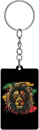 Generic Lion of Judah Rasta Reggae Acrylic Keychain Cute Key Rings Key Chains Tags for Men Women Gifts