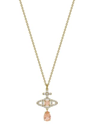 Vivienne Westwood Olympia Pav&eacute; Drop Pendant Necklace - Gold - One Size